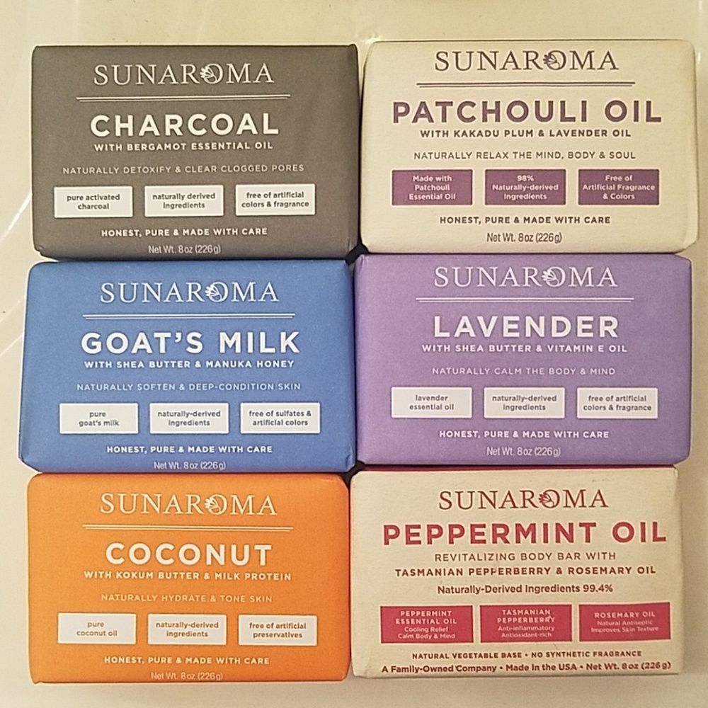 Sunaroma Bar Soap Combo Set, 8 oz Bars  4 pack